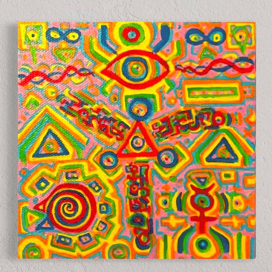 *Original Painting* "Mayan Meditations" 6 in x 6 in Acrylic On Canvas